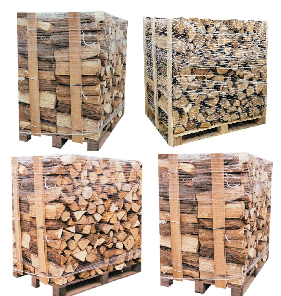 Bois de chauffage bûches 50 cm (2 chêne blanc + 2 Hêtre/Charme)