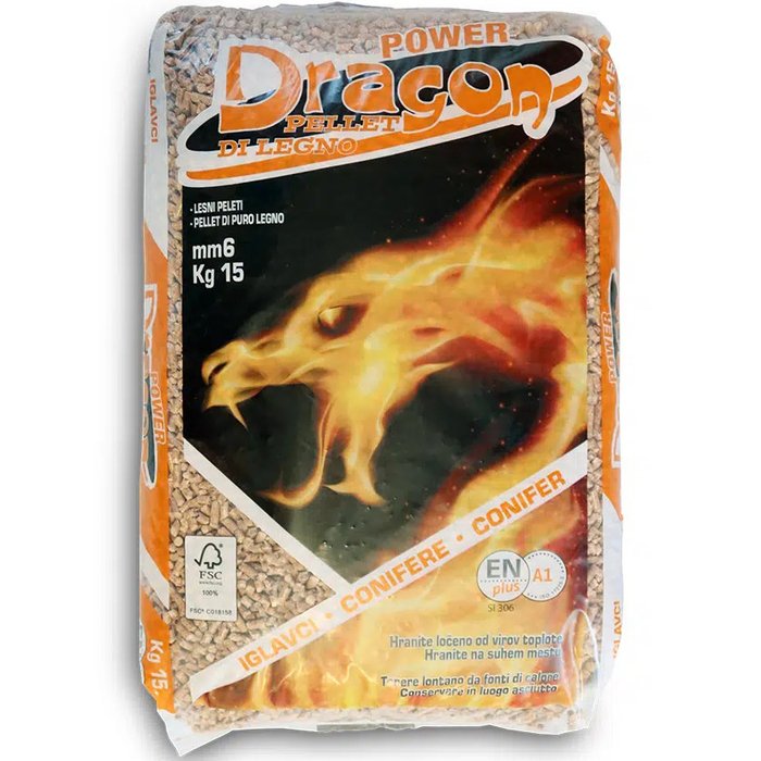 Granulés de bois DRAGON EN+ A1 – Palette 65 sacs x 15kg