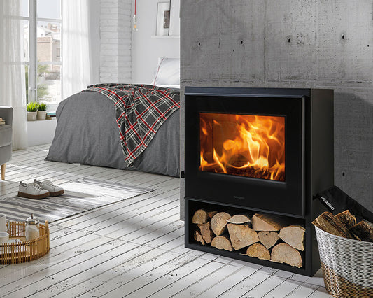 Poêle à bois en acier Panadero Bornéo 6,7kW 78m² A+