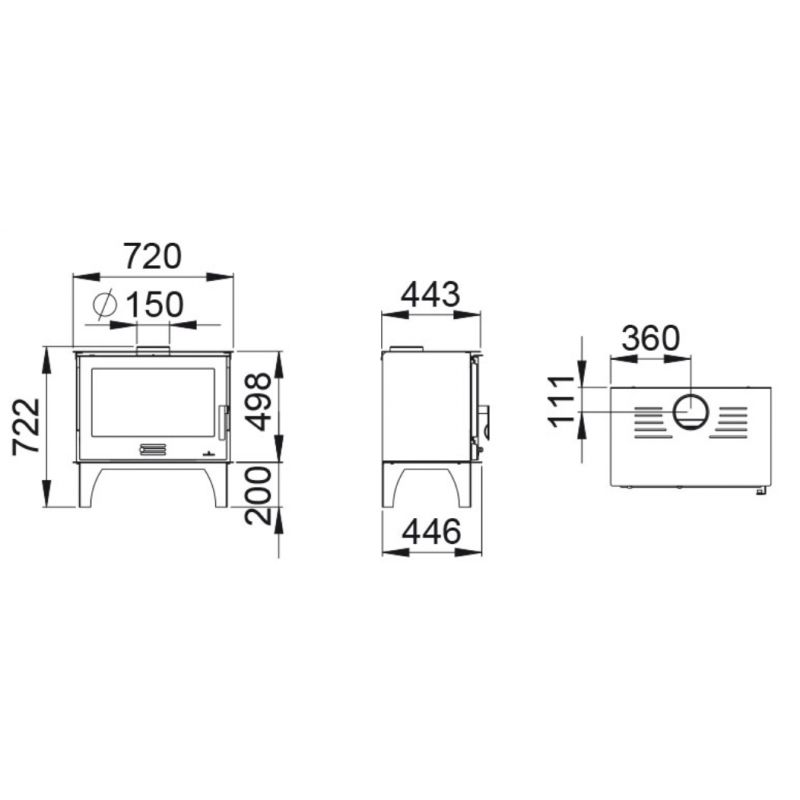 Poêle à bois bronpi sena plus 13 kw